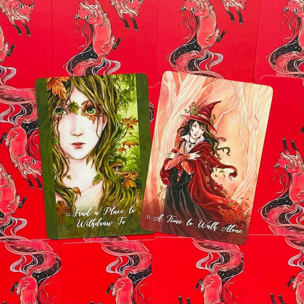 Blue Angel Mėlyna Angel Mėlyna Angel Foxfire: The Kitsune Oracle Kortos