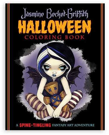 Blue Angel Mėlyna Angel Knyga - Jasmine Becket-Griffith Helovino Spalvinimo Knyga 96 Puslapiai 27.5x21.5 cm