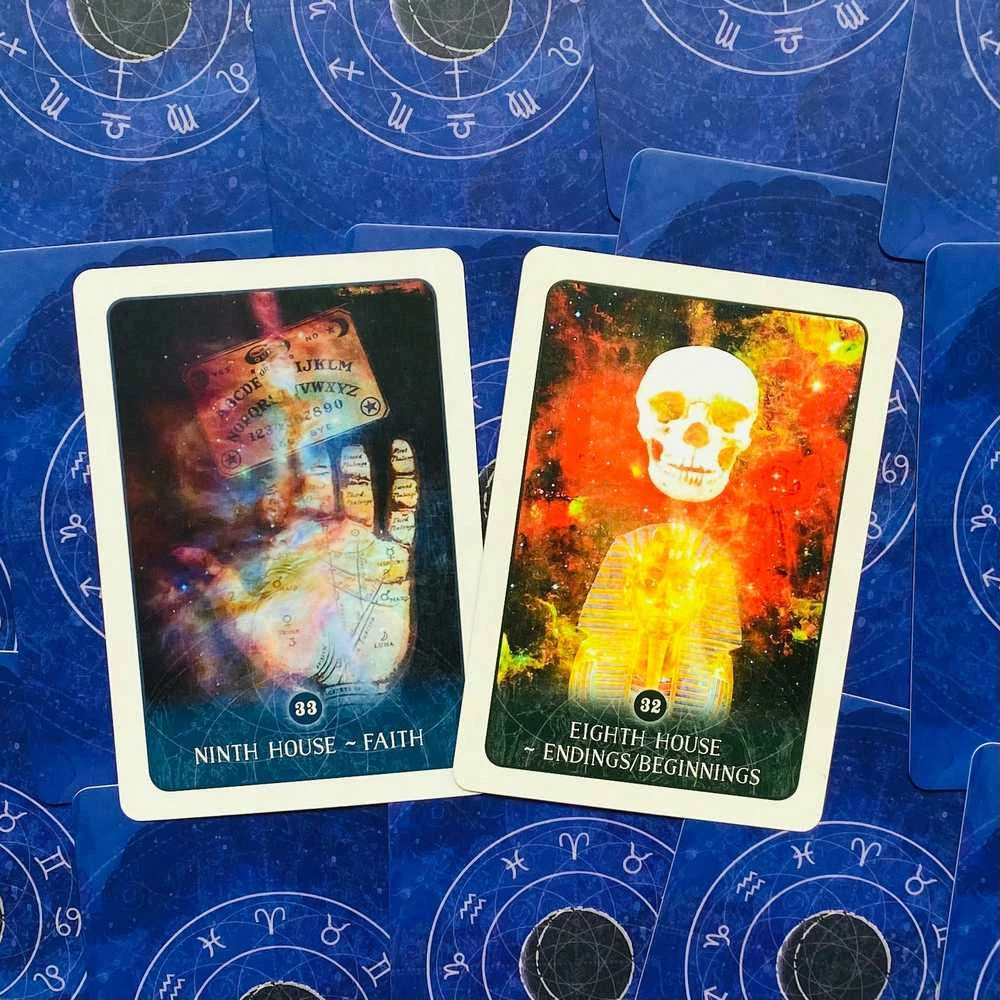 Blue Angel Mėlyna Angel Juodas Moon Astrology Kortos