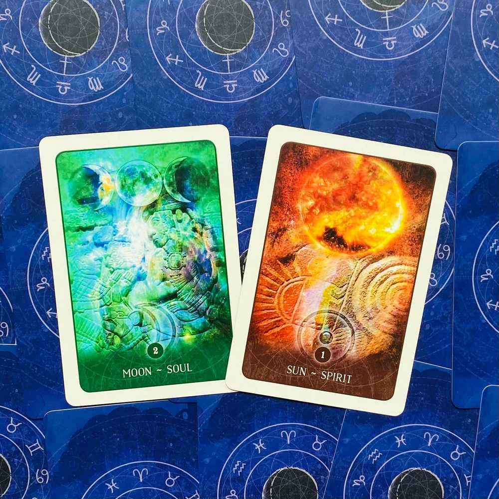 Blue Angel Mėlyna Angel Juodas Moon Astrology Kortos