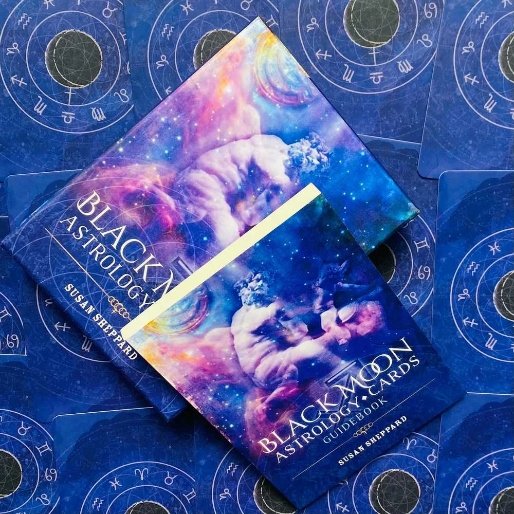 Blue Angel Mėlyna Angel Juodas Moon Astrology Kortos