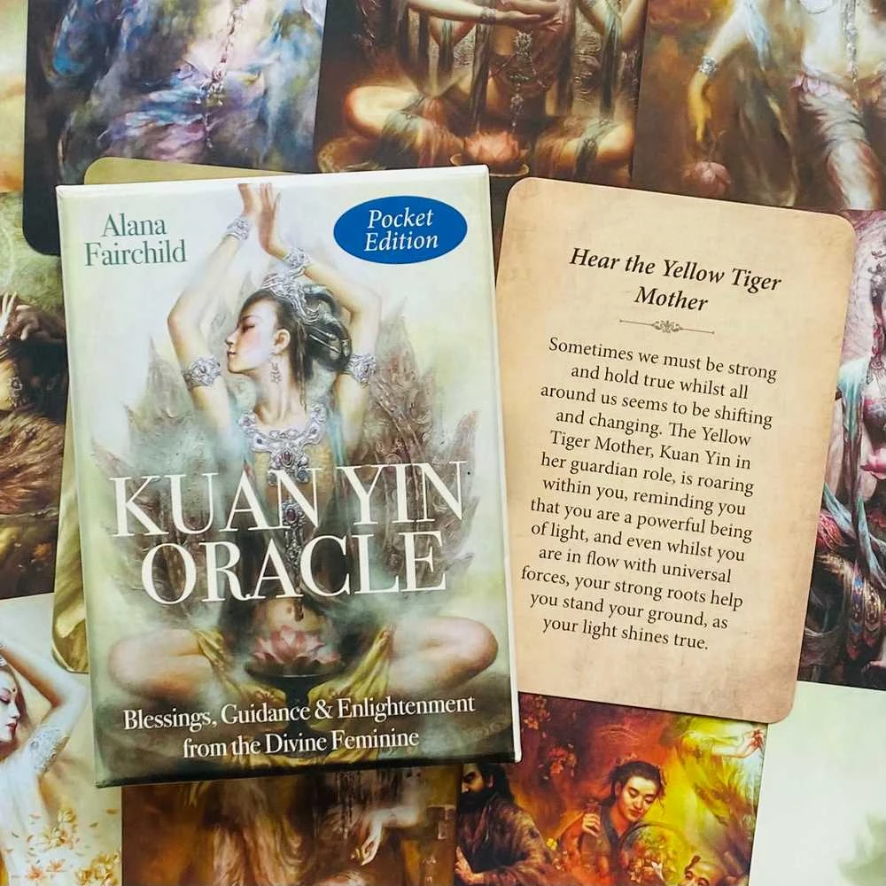 Blue Angel Mėlyna Angel Mėlyna Angel Kuan Yin Oracle Pocket Edition Kortos Kišeninis Leidimas