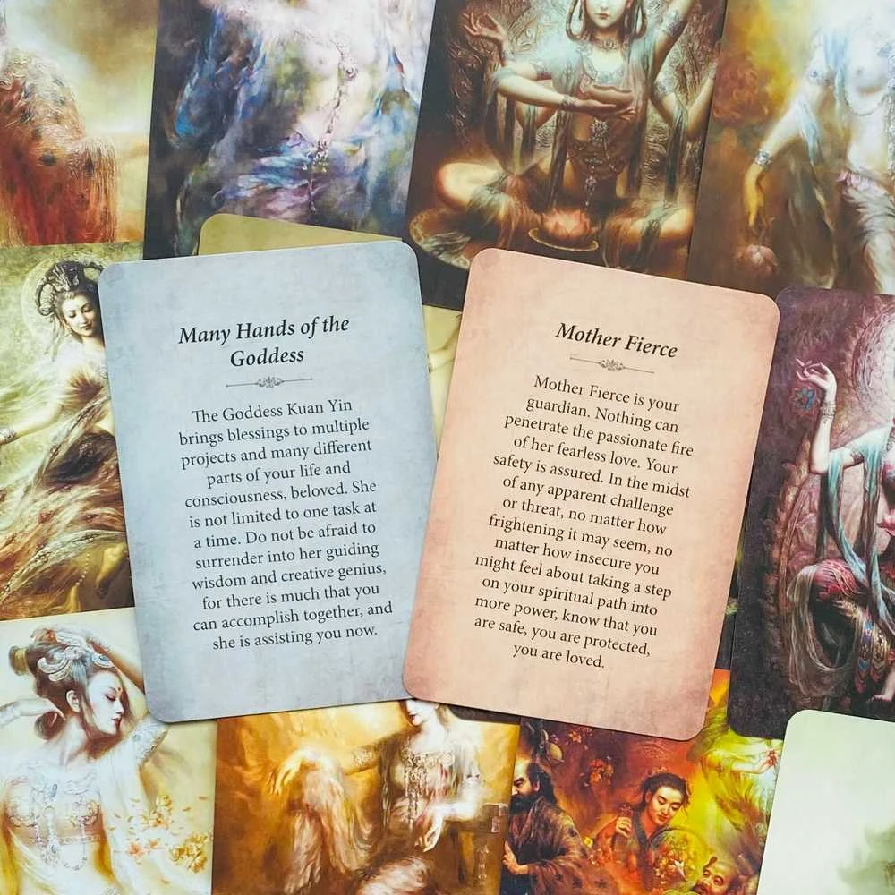 Blue Angel Mėlyna Angel Mėlyna Angel Kuan Yin Oracle Pocket Edition Kortos Kišeninis Leidimas