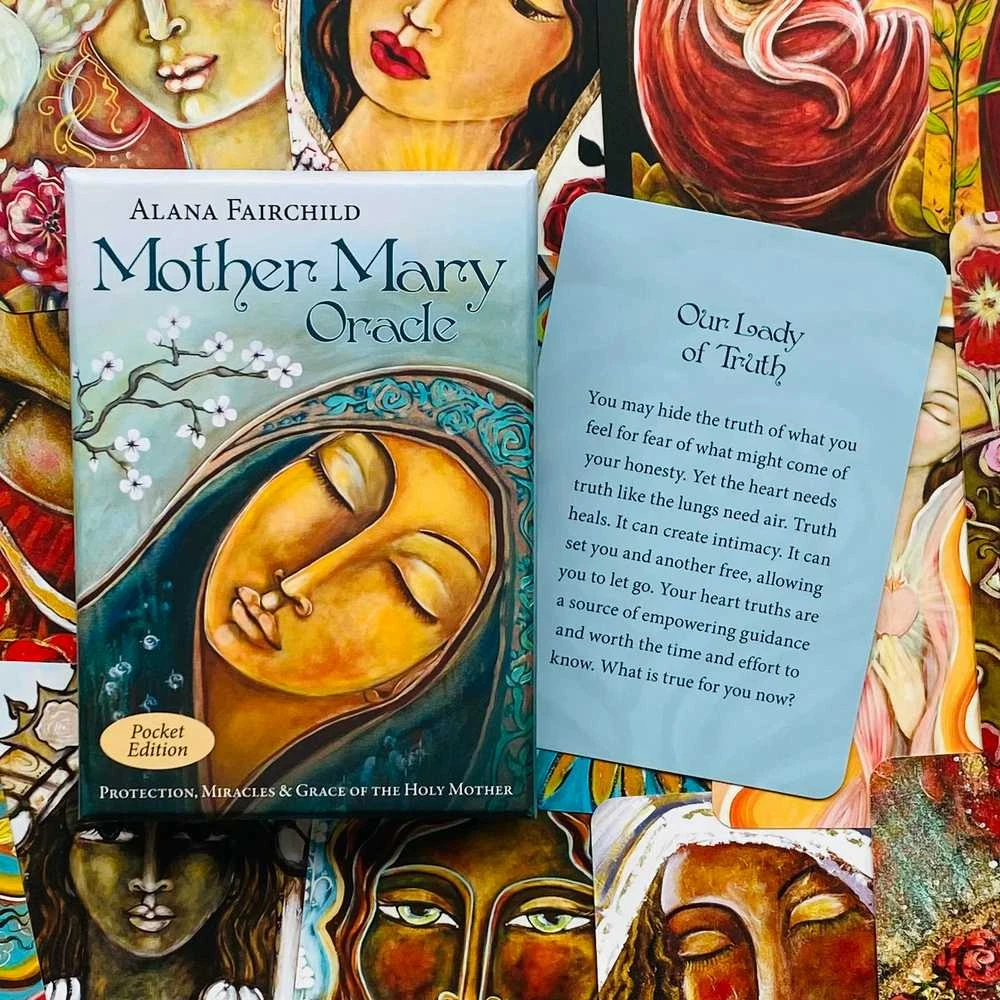 Blue Angel Mėlyna Angel Mėlyna Angel Mother Mary Oracle Pocket Edition Kortos