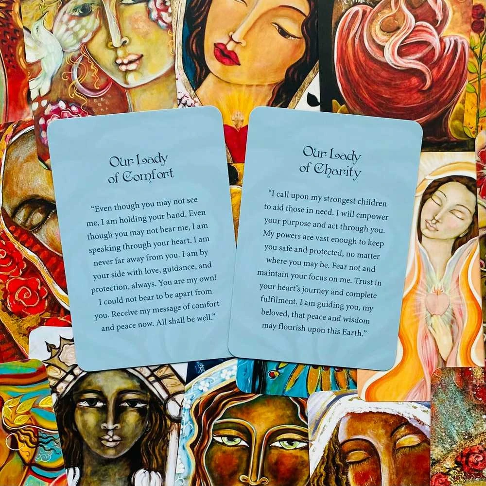 Blue Angel Mėlyna Angel Mėlyna Angel Mother Mary Oracle Pocket Edition Kortos