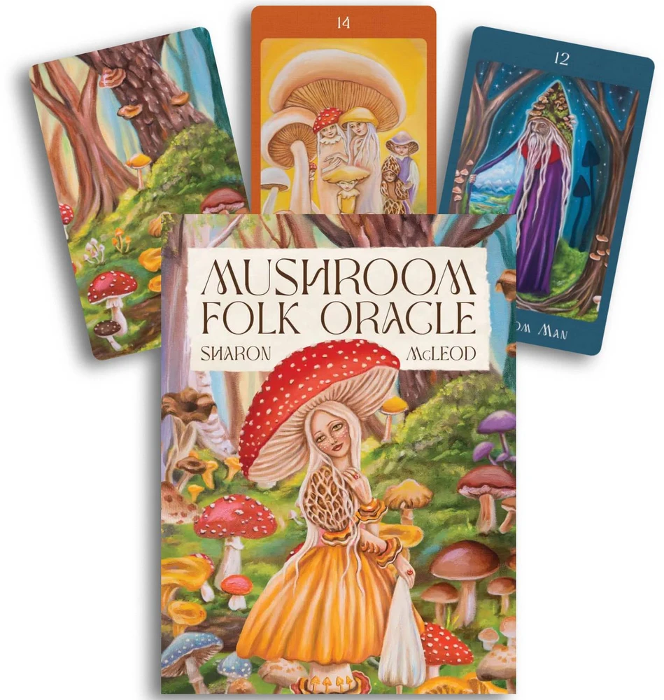 Blue Angel Mėlyna Angel Orakulo Kortelės - Mushroom Folk Oracle Cards 42-Card Deck Mėlyna Angel