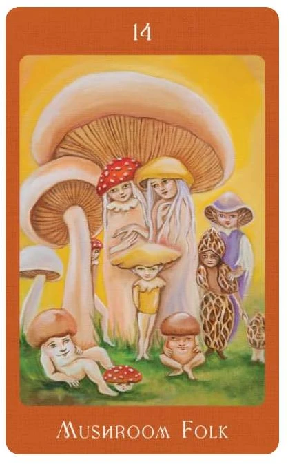 Blue Angel Mėlyna Angel Orakulo Kortelės - Mushroom Folk Oracle Cards 42-Card Deck Mėlyna Angel