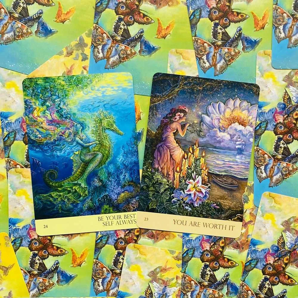 Blue Angel Mėlyna Angel Mėlyna Angel Natures Whispers Oracle Kortos