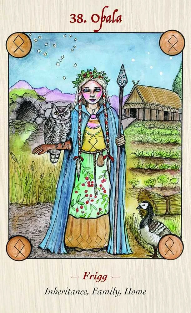 Blue Angel Mėlyna Angel Mėlyna Angel Norse Goddess Rune Oracle Kortos