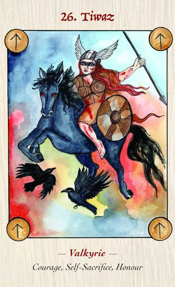 Blue Angel Mėlyna Angel Mėlyna Angel Norse Goddess Rune Oracle Kortos