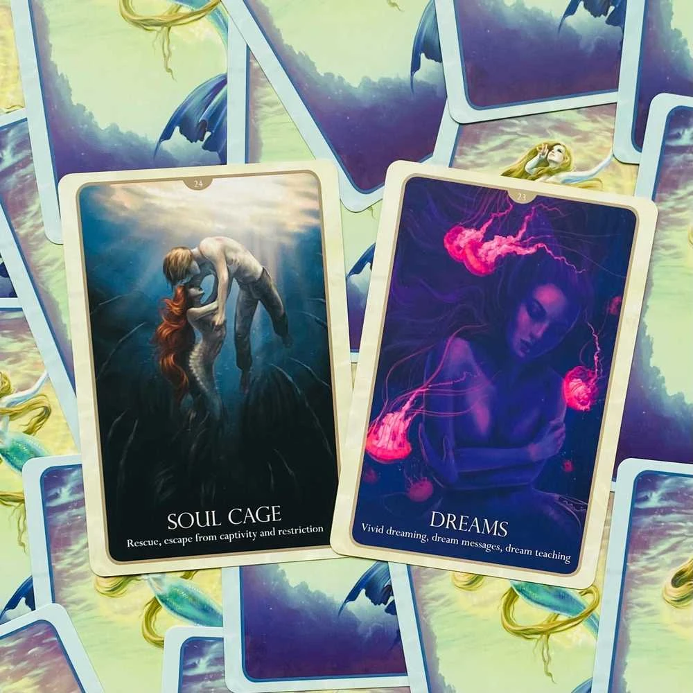 Blue Angel Mėlyna Angel Mėlyna Angel Oracle Of The Mermaids Kortos