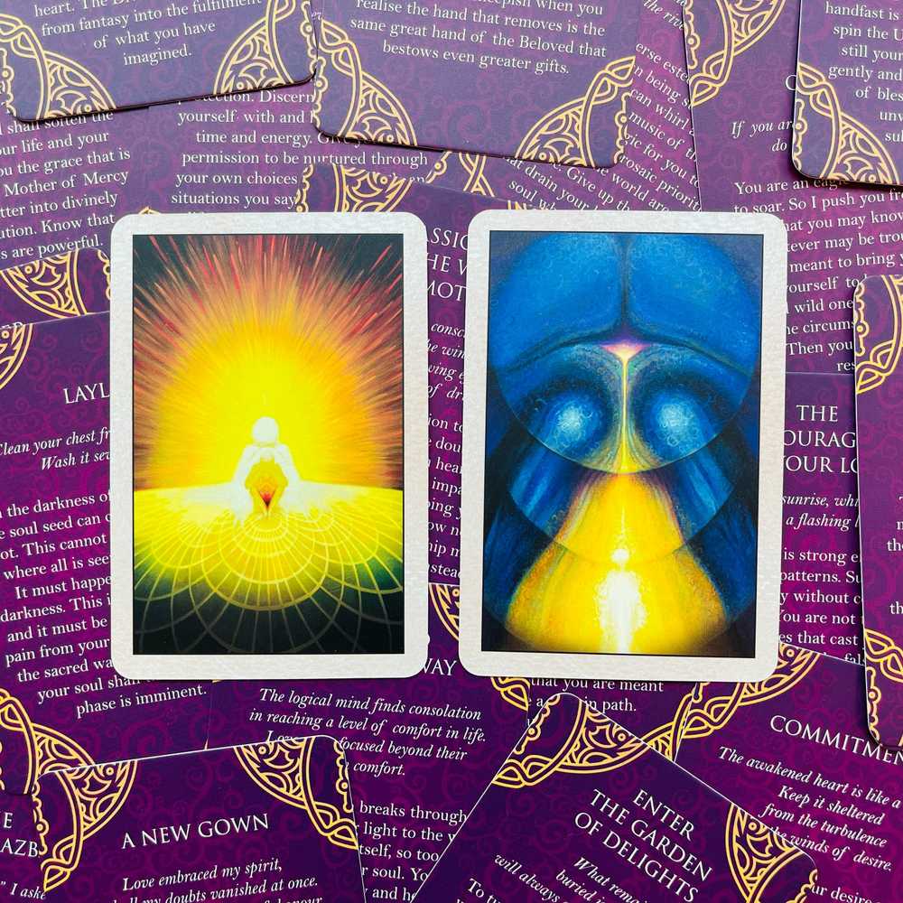 Blue Angel Mėlyna Angel Mėlyna Angel Rumi Oracle Pocket Edition Kortos