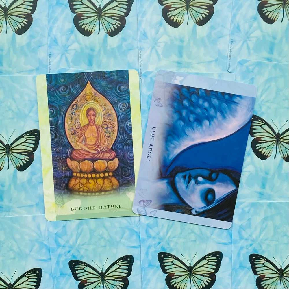 Blue Angel Mėlyna Angel Mėlyna Angel Universal Wisdom Oracle Kortos