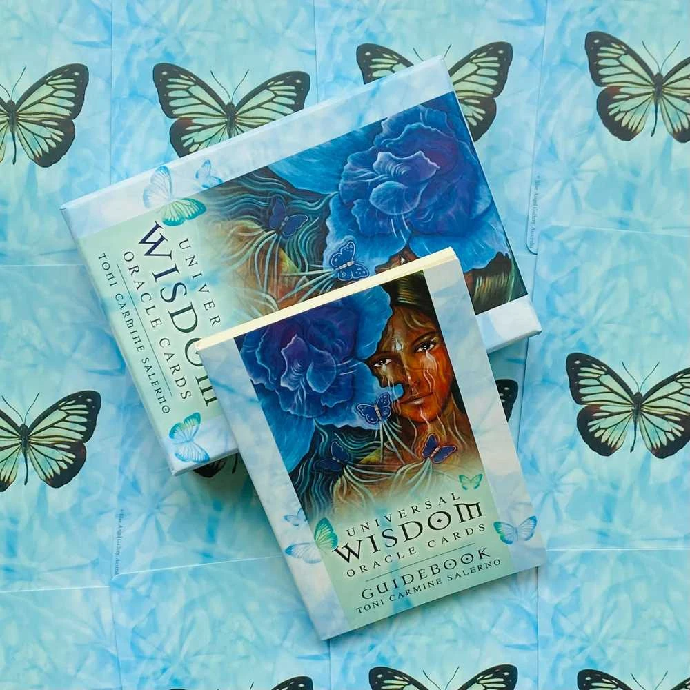 Blue Angel Mėlyna Angel Mėlyna Angel Universal Wisdom Oracle Kortos