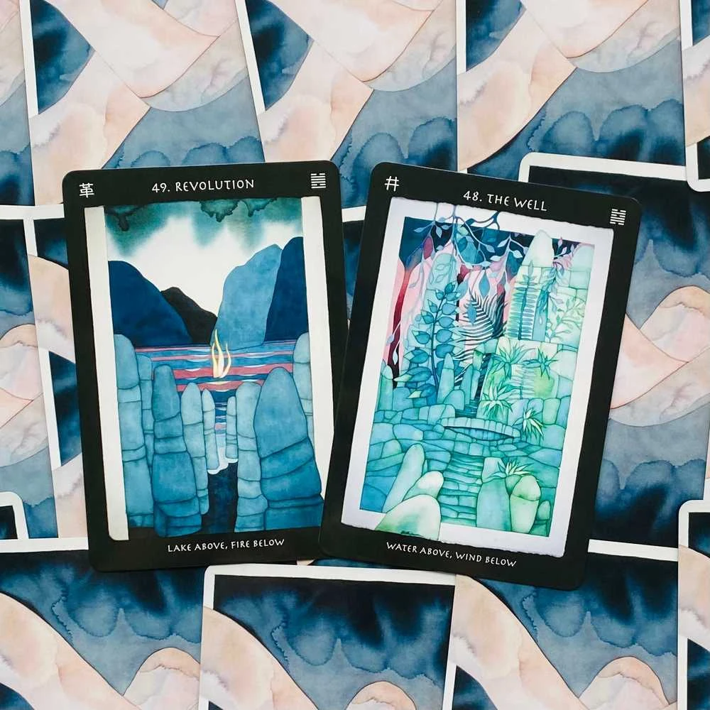 Blue Angel Mėlyna Angel Mėlyna Angel Visionary I Ching Oracle Kortos