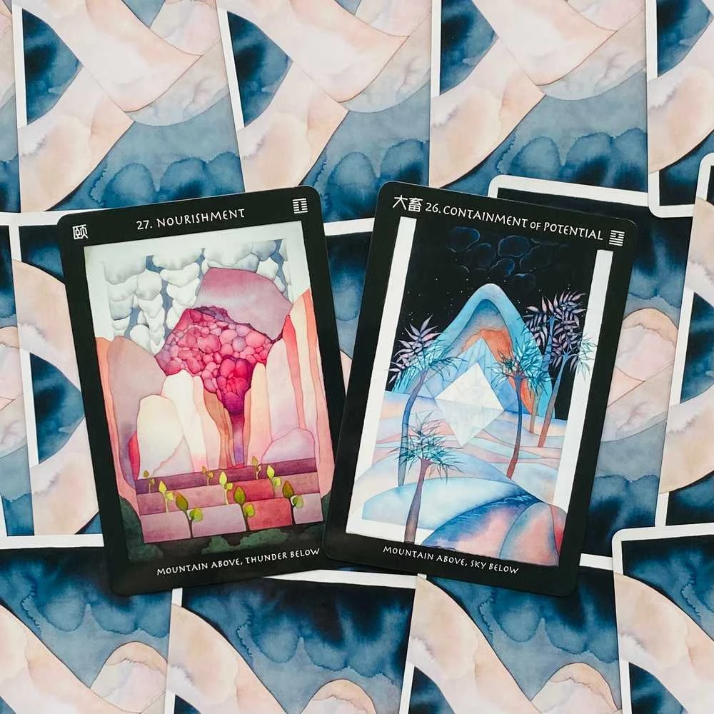 Blue Angel Mėlyna Angel Mėlyna Angel Visionary I Ching Oracle Kortos
