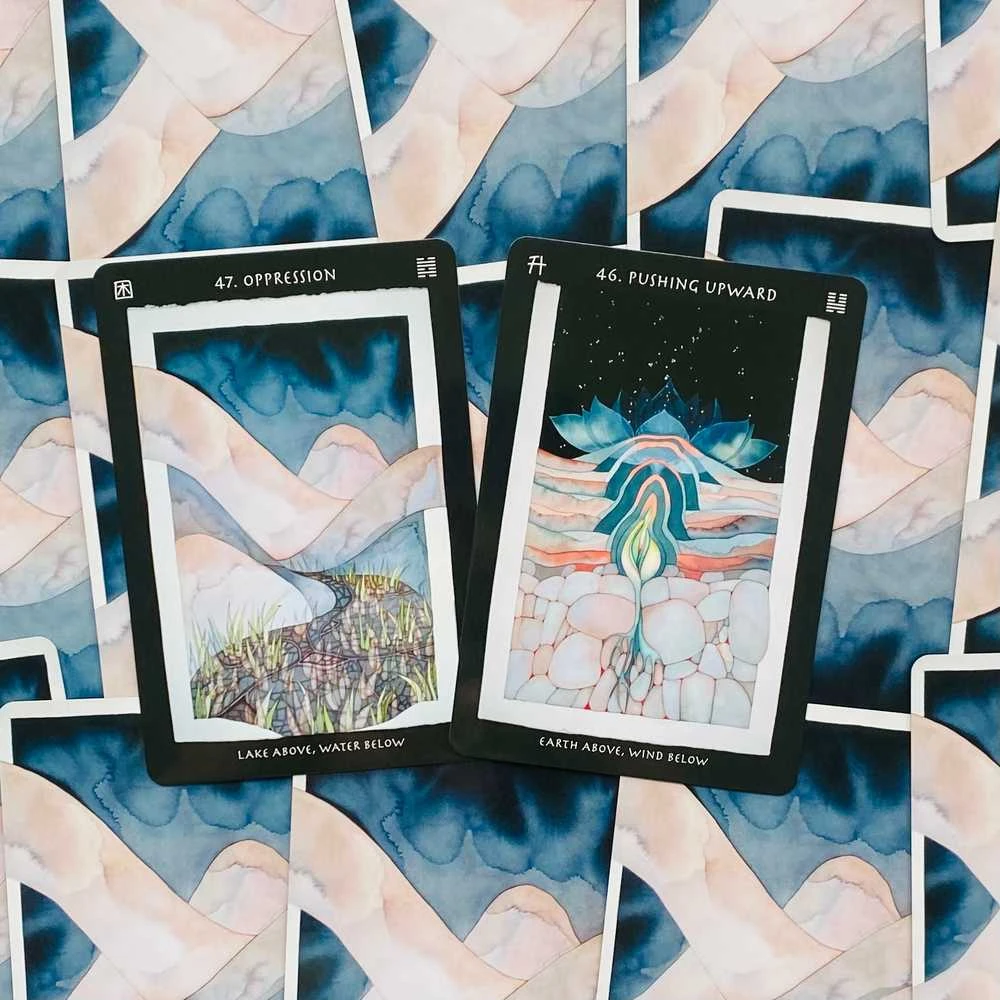 Blue Angel Mėlyna Angel Mėlyna Angel Visionary I Ching Oracle Kortos