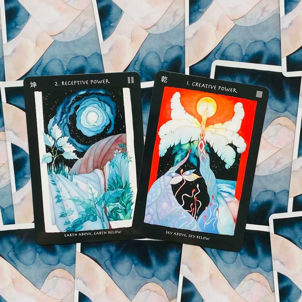 Blue Angel Mėlyna Angel Mėlyna Angel Visionary I Ching Oracle Kortos