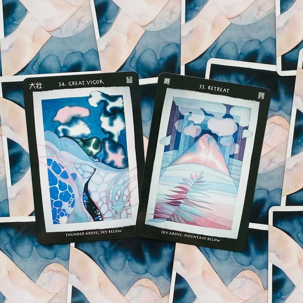 Blue Angel Mėlyna Angel Mėlyna Angel Visionary I Ching Oracle Kortos