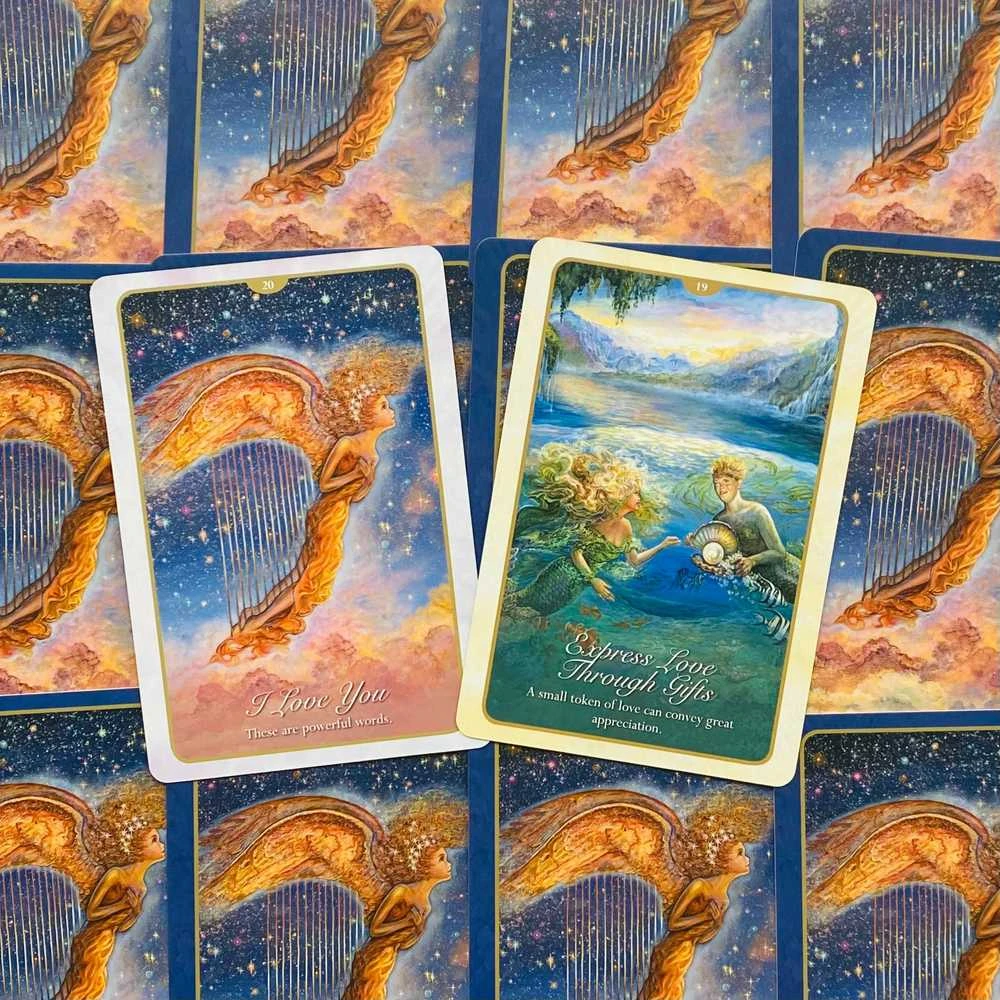 Blue Angel Mėlyna Angel Mėlyna Angel Whispers Of Love Oracle Kortos