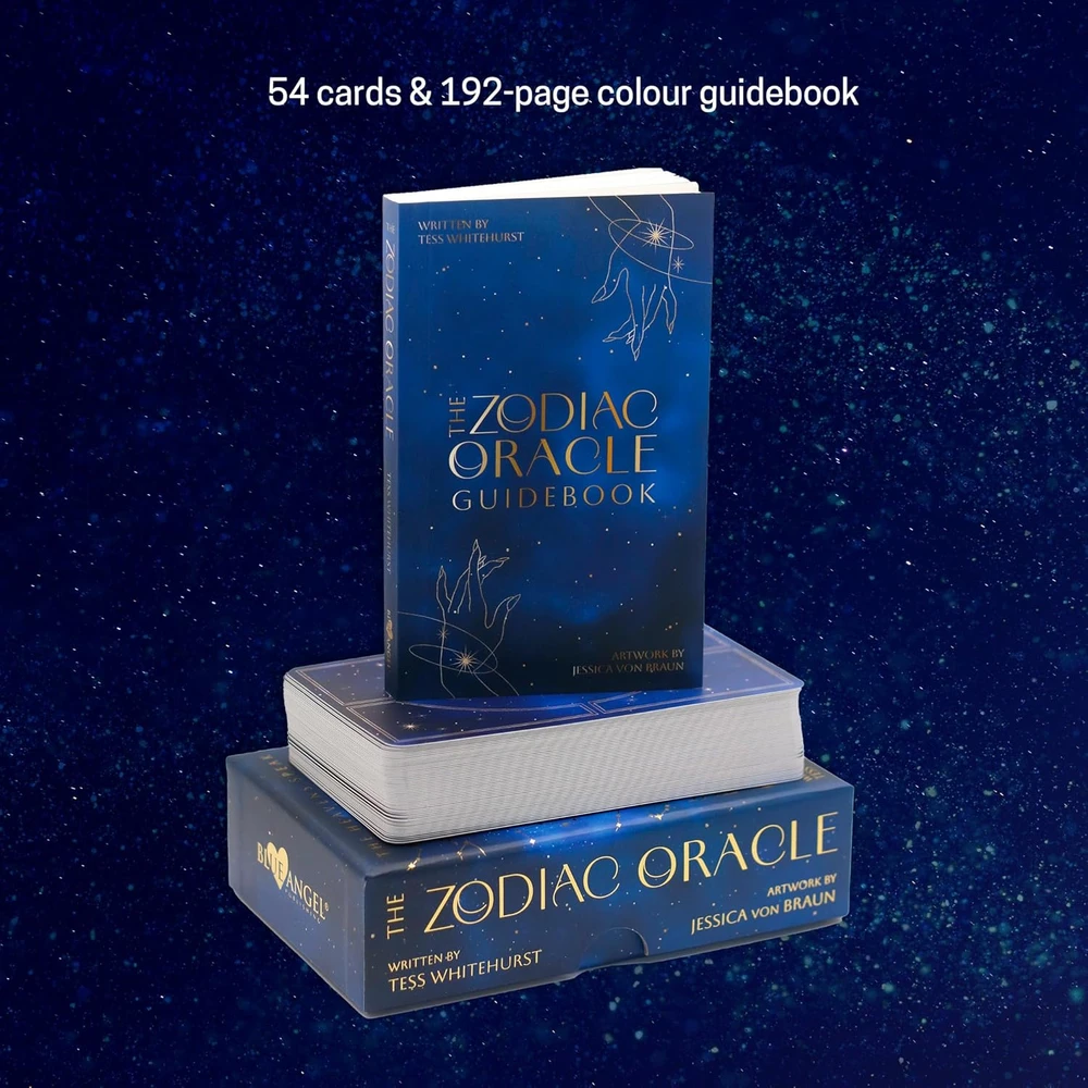 Blue Angel Mėlyna Angel Kolekcionuojamos Kortelės - Mėlyna Angel Zodiac Oracle 54 Cards Guidebook