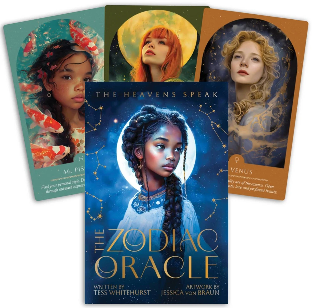 Blue Angel Mėlyna Angel Kolekcionuojamos Kortelės - Mėlyna Angel Zodiac Oracle 54 Cards Guidebook
