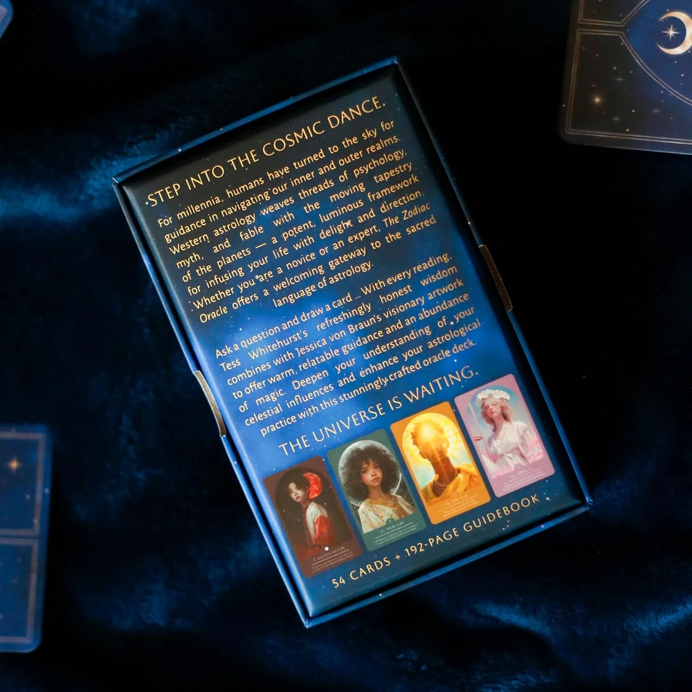 Blue Angel Mėlyna Angel Kolekcionuojamos Kortelės - Mėlyna Angel Zodiac Oracle 54 Cards Guidebook