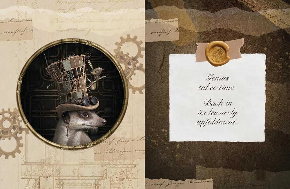 Blue Angel Mėlyna Angel Zoologica Steampunk kūrybos užrašinė su iliustracijomis, 220 psl. – Mėlyna Angel