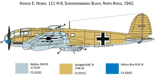 Italeri plastikinis modelis Heinkel He 111H Battle of Britain 80th, Color
