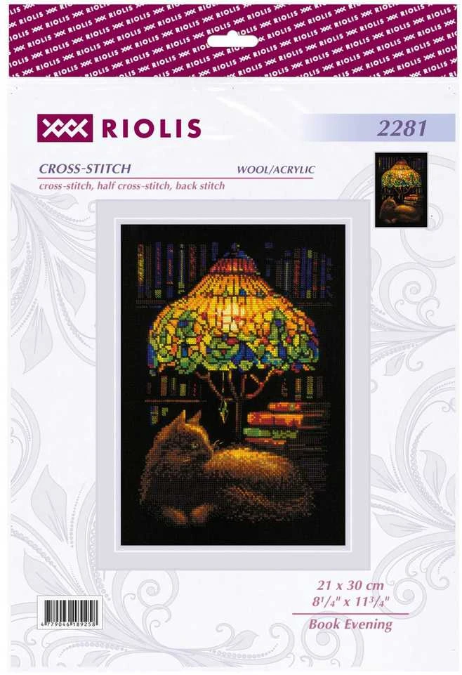 Riolis Kryželiu siuvinėjimo rinkinys "Knygos vakaras" 21x30 SR2281
