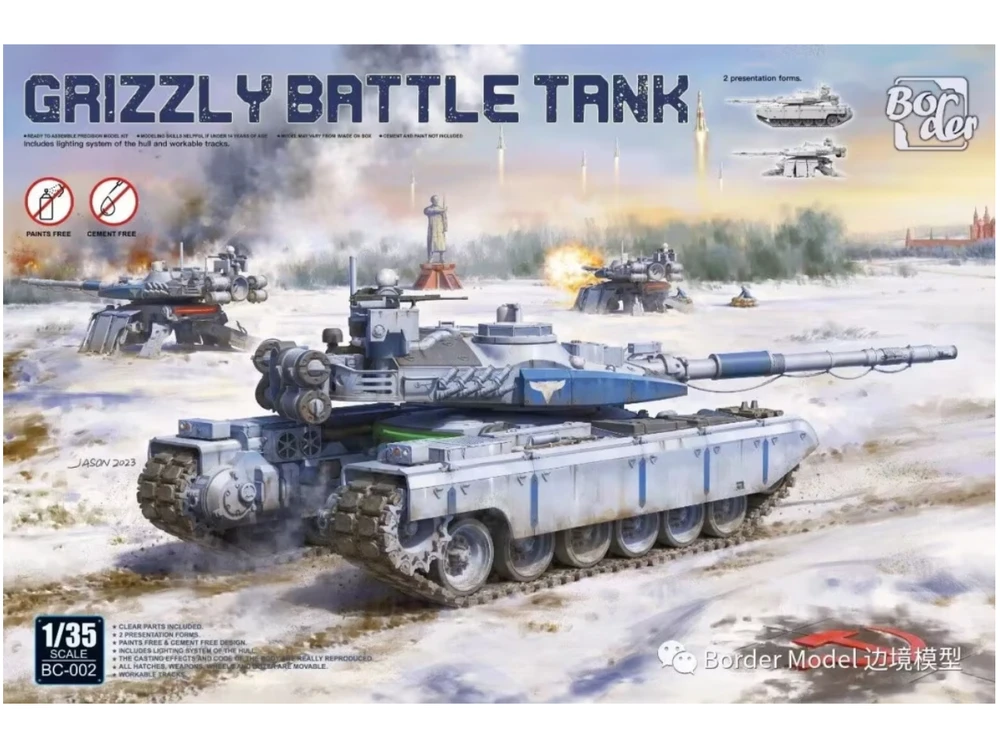 Border Model Grizzly tankas Raudona Alert 2 plastikinis 1/35 modelis