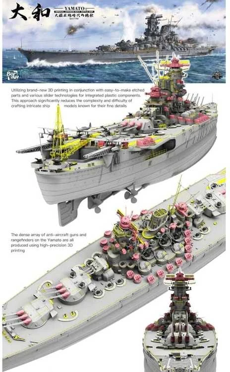 Border Model Japonų mūšinis laivas Yamato 1/350 plastikinis surenkamas rinkinys