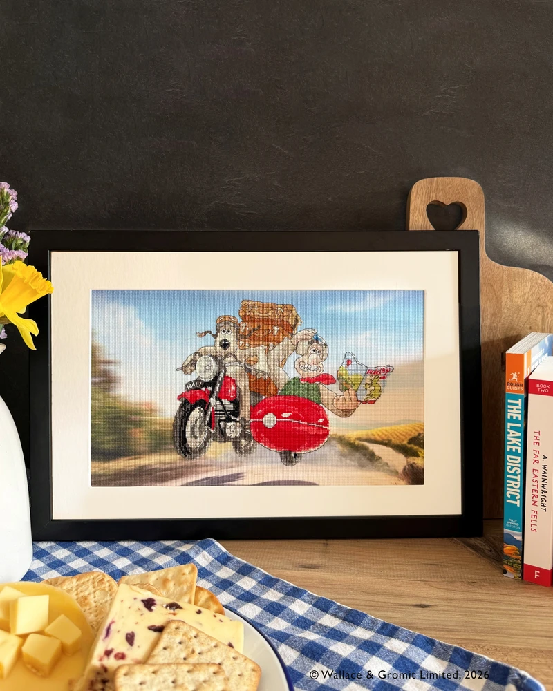 Bothy Threads Siuvinėjimo kryželiu rinkinys Wallace & Gromit „Cracking Holidays!“ 33x21 cm