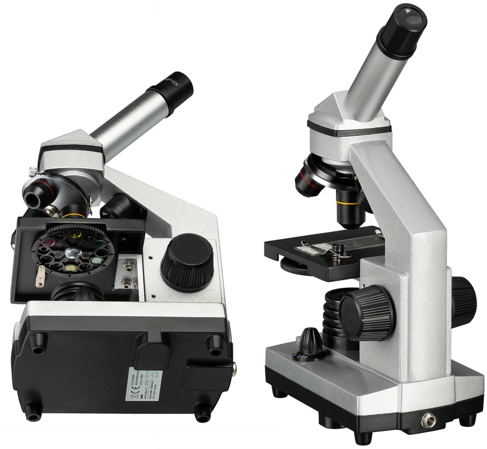 Mikroskopas Bresser Junior Biolux CA 40X-1024X su eksperimentiniu rinkiniu ir išmaniojo te