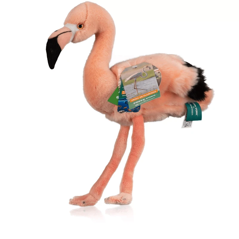 Bresser Itin minkštas pliušinis flamingas Frida 35 cm – skalbiamas, ekologiškas