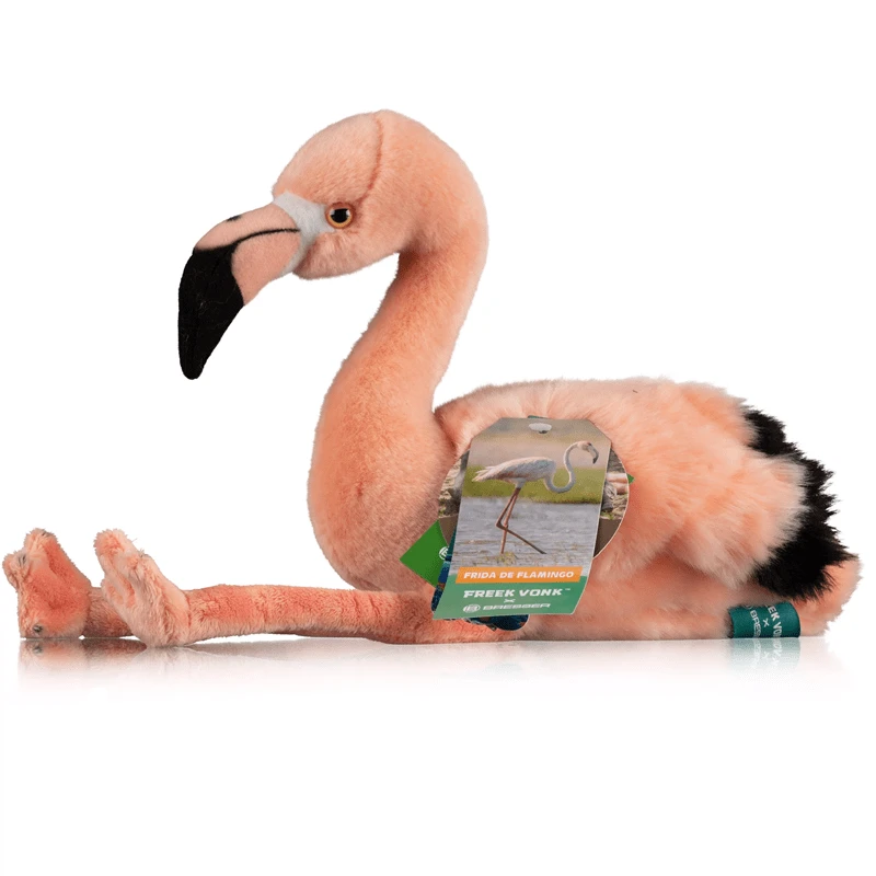 Bresser Itin minkštas pliušinis flamingas Frida 35 cm – skalbiamas, ekologiškas