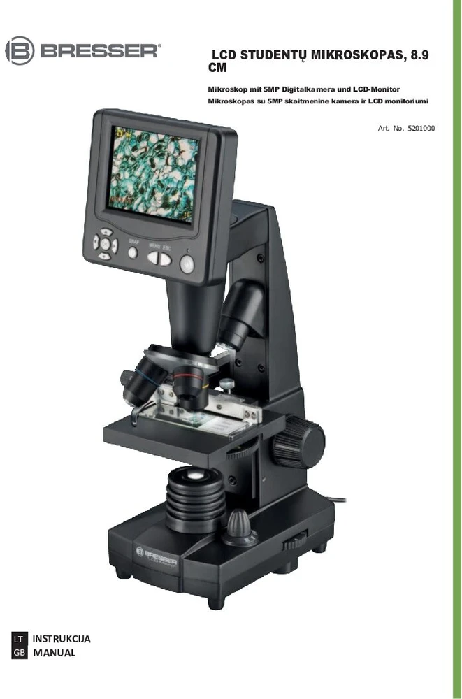 Mikroskopas Bresser 50x-2000x LCD Microscope 8,9cm (3,5 )