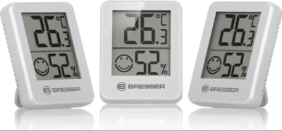 Bresser Termometras-higrometras patalpoms su klimato indikatoriumi, 3 vnt.