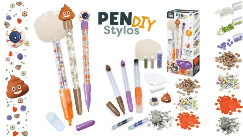 Buki France DIY rašiklių dekoravimo rinkinys vaikams „Kakutis“ 3 vnt, ištrinamas rašalas 6+