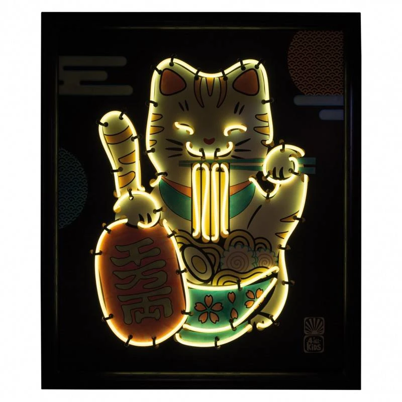 Buki France Neoninis kūrybinis rinkinys Maneki-neko – šviečianti laimės katė vaikams 7+