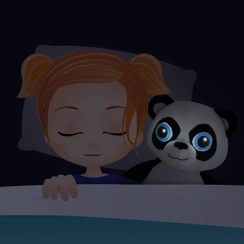 Buki France Pliušinė Panda naktinė lempa kūdikiams, šviečiančios akys, laikmatis