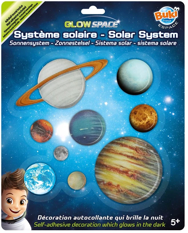 Dėlionė Buki France Fosforescencinis lipdukas 3D saulės sistema, Buki