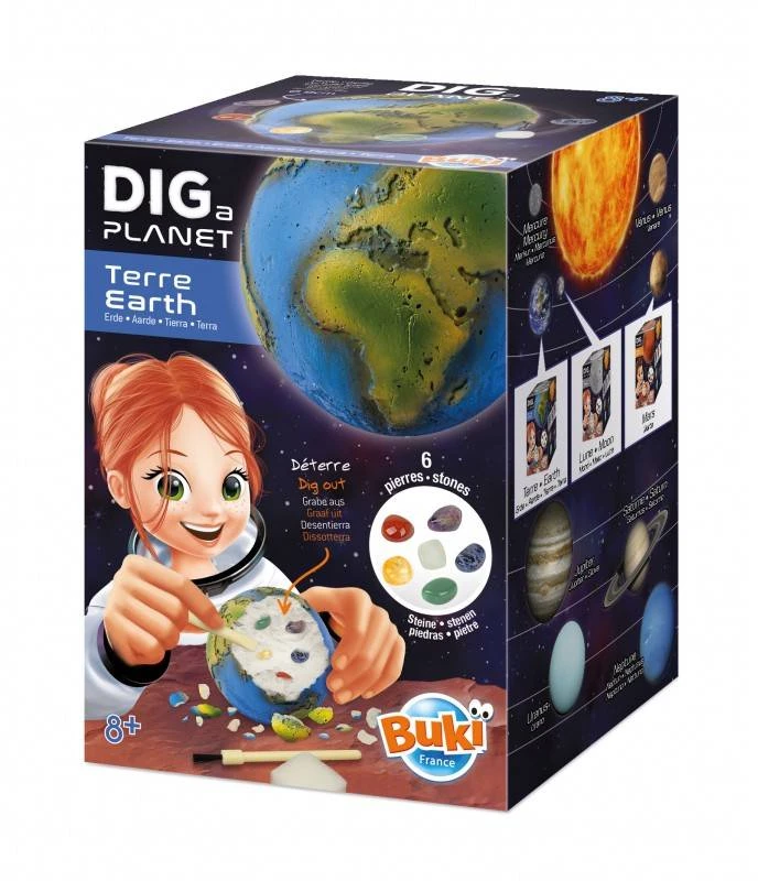 Dėlionė Buki France Kasinėk planetas Žemė su 6 akmenimis