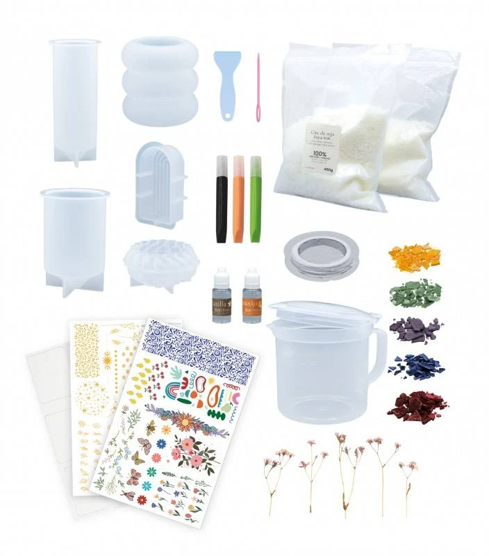 Buki France Žvakių gamybos rinkinys su 900 g sojų vaško ir kvapais