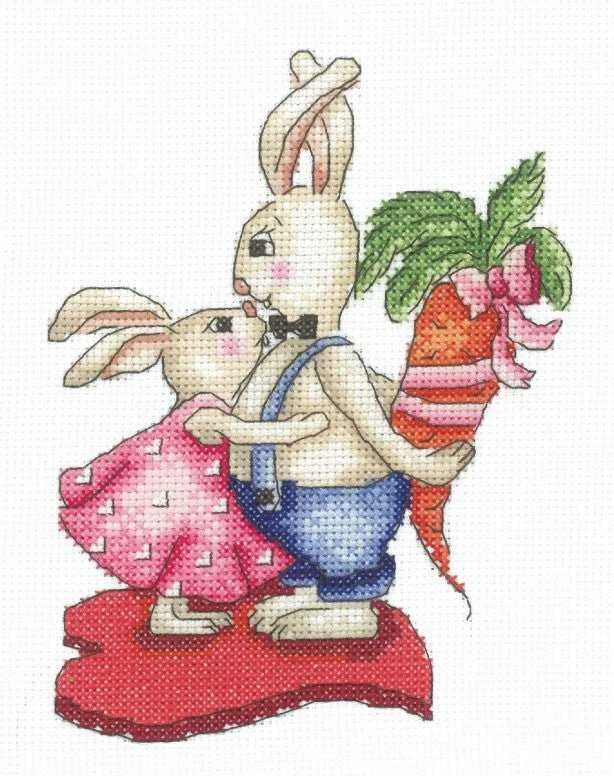 Bunnies Love And Carrots SANZ-38 - siuvinėjimo rinkinys iš Andriana