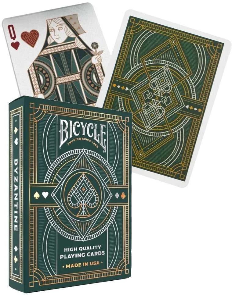 Bicycle Byzantine žaidimo kortos – prabangios, žalia, pokerio dydis
