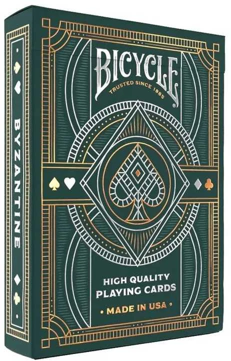Bicycle Byzantine žaidimo kortos – prabangios, žalia, pokerio dydis