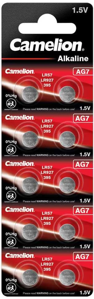 Camelion AG7 LR927 395 šarminės mygtukinės baterijos, 10 vnt.
