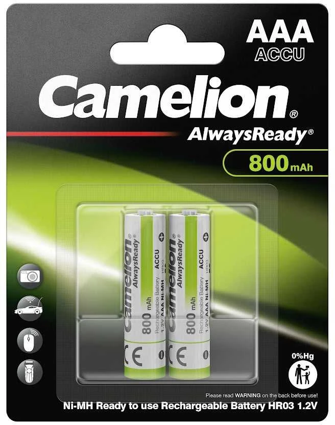 Camelion AlwaysReady AAA 800mAh įkraunamos Ni-MH baterijos 2vnt