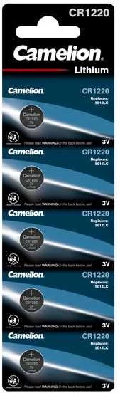 Camelion CR1220 ličio monetinės baterijos 3V, rinkinys 5 vnt.